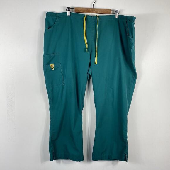 Spread Good Cheer Wonderwink Size 3X Petite Romeo Scrub Pants Green 5026 - Picture 1 of 3